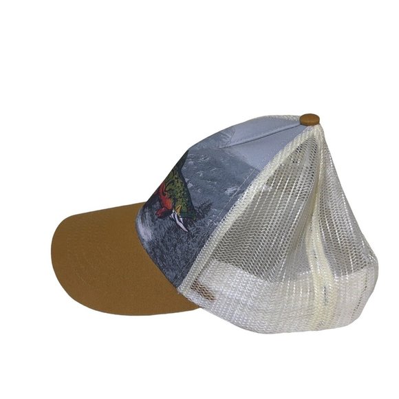 Southern Fried Cotton‎ Fish Designed Mens Hat Mesh Trucker Adjustable Brown - Picture 4 of 8